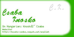 csaba knosko business card